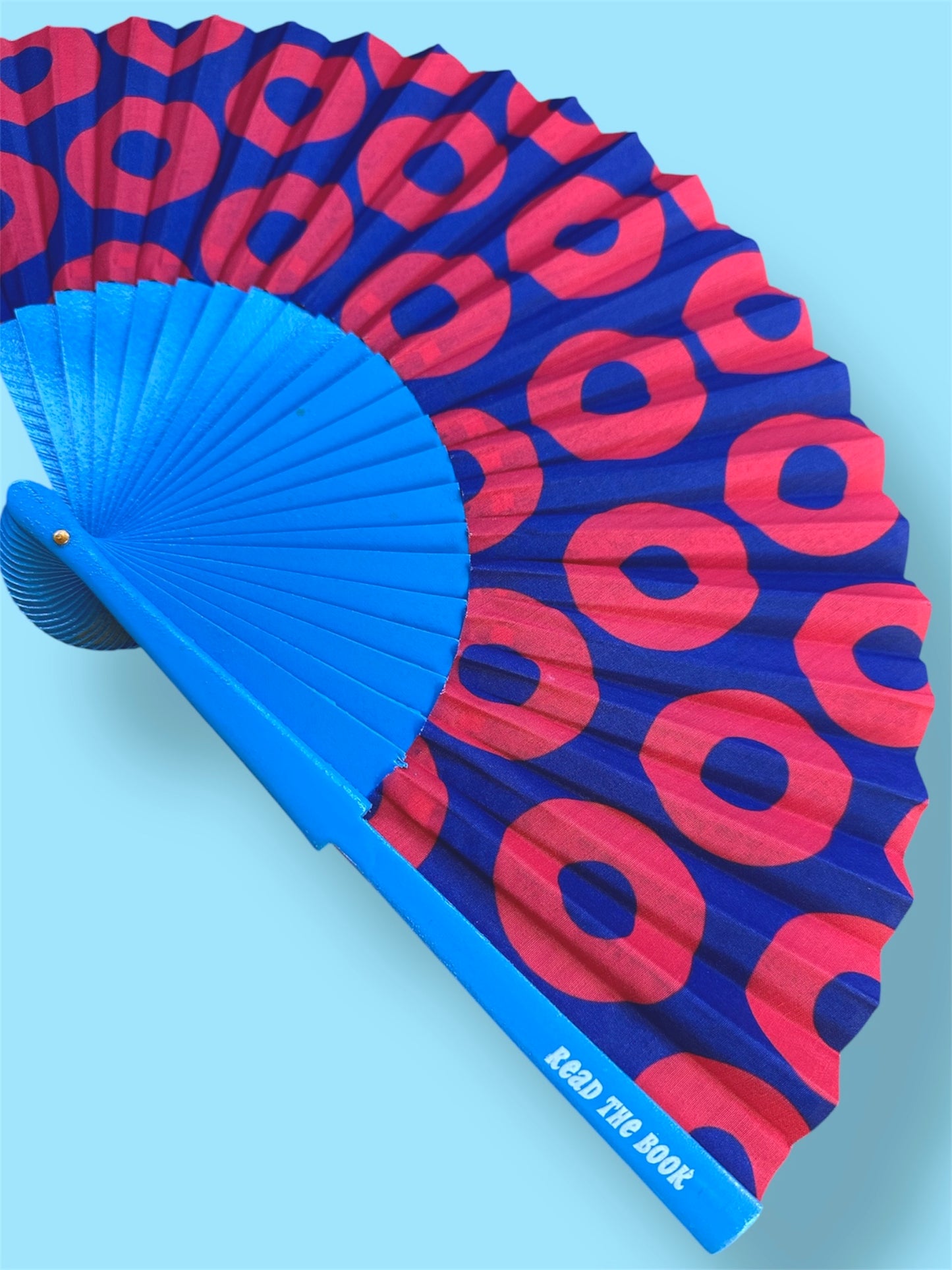 Donut Hand Fan - Blue Red