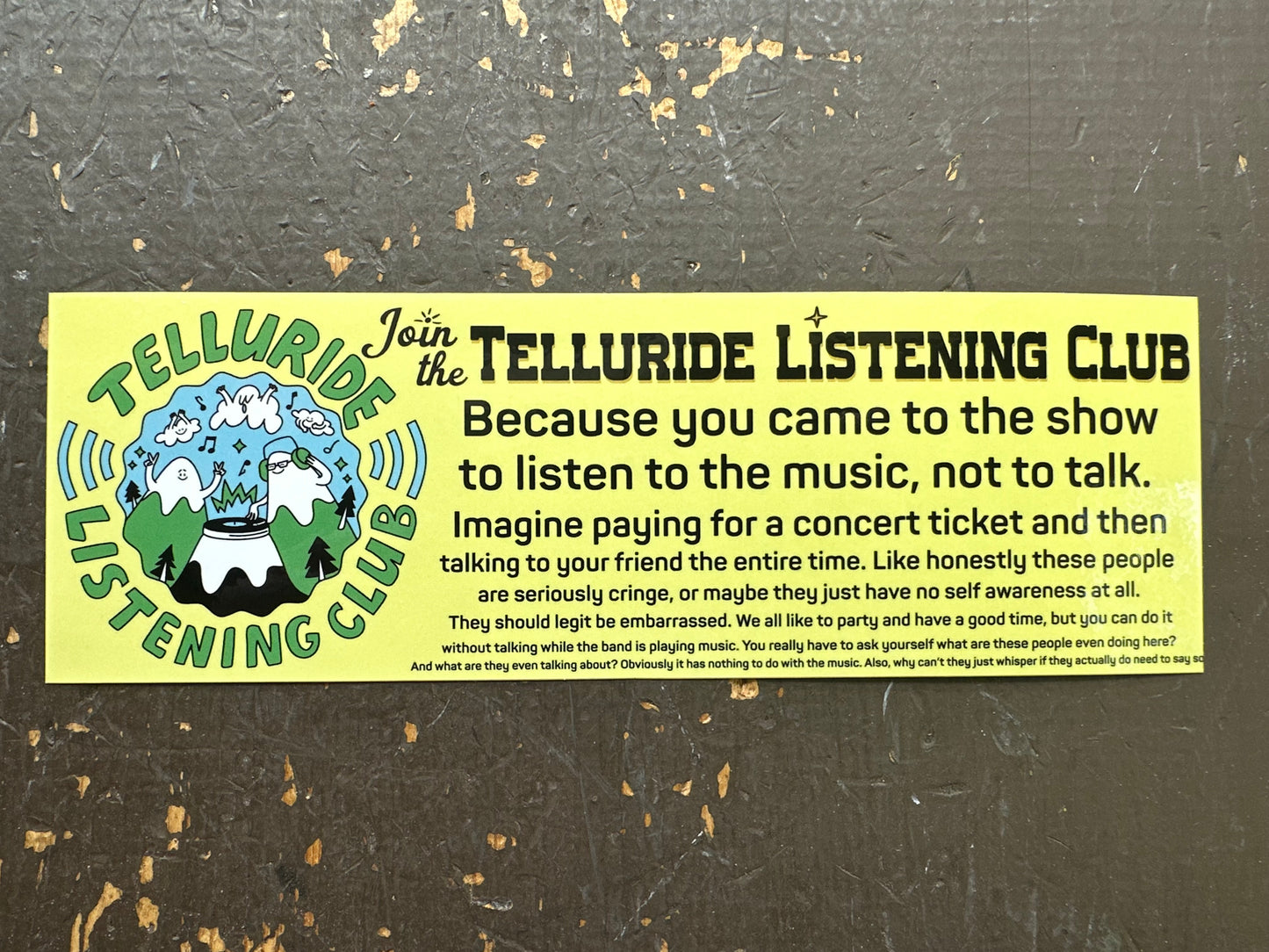 Telluride Listening Club Bumper Sticker