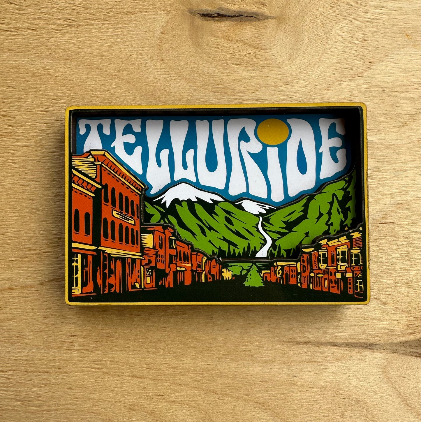 Telluride Sky Wood Fridge Magnet