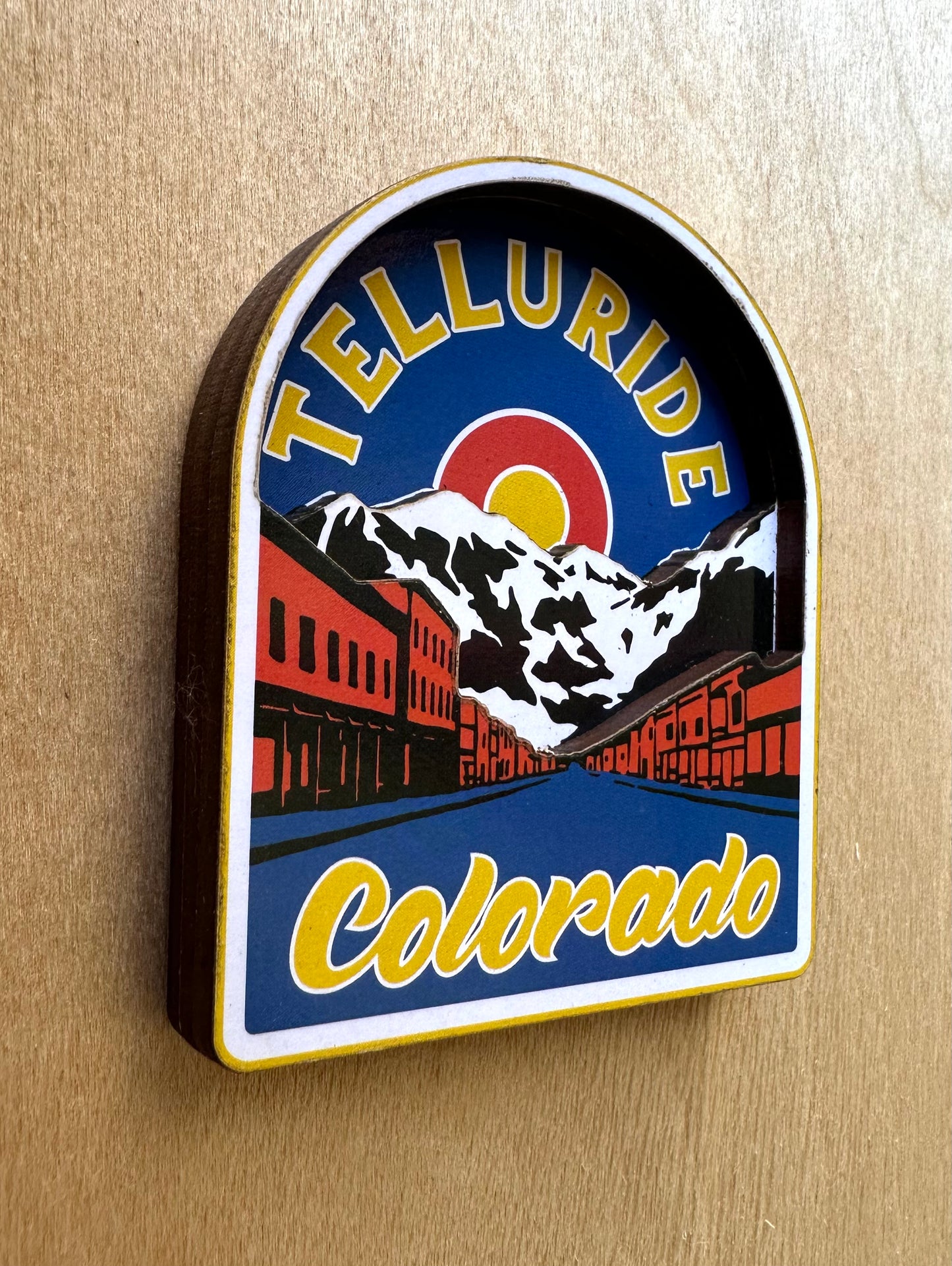 Telluride Colorado Wood Fridge Magnet