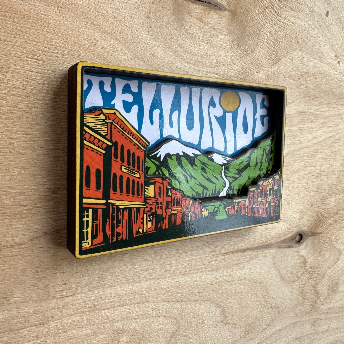 Telluride Sky Wood Fridge Magnet