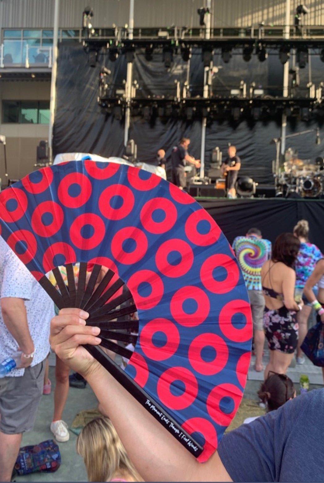 Donut Hand Fan Large - Blue Red