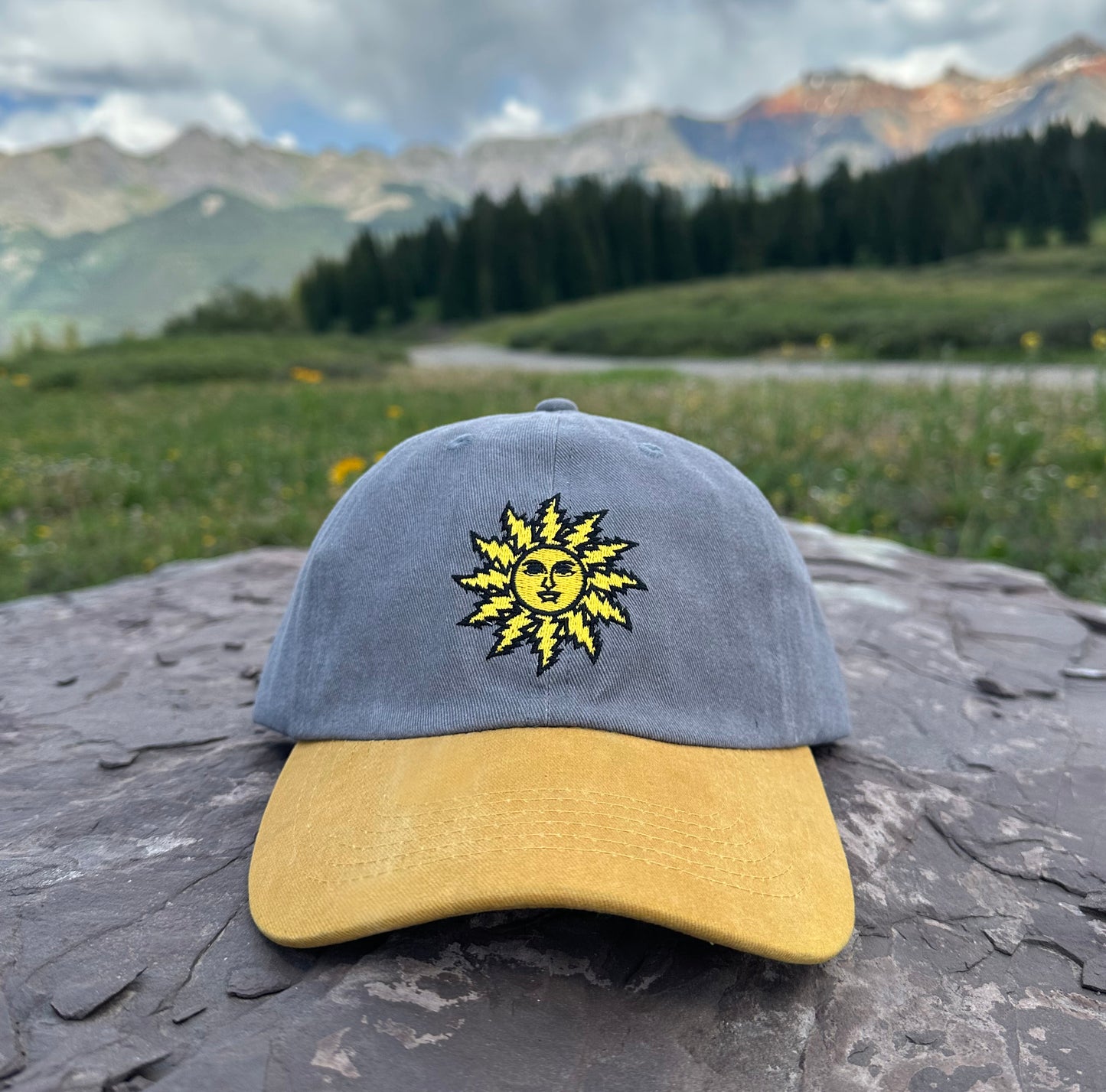 Orange Sunshine Sun Bolt Dad Hat