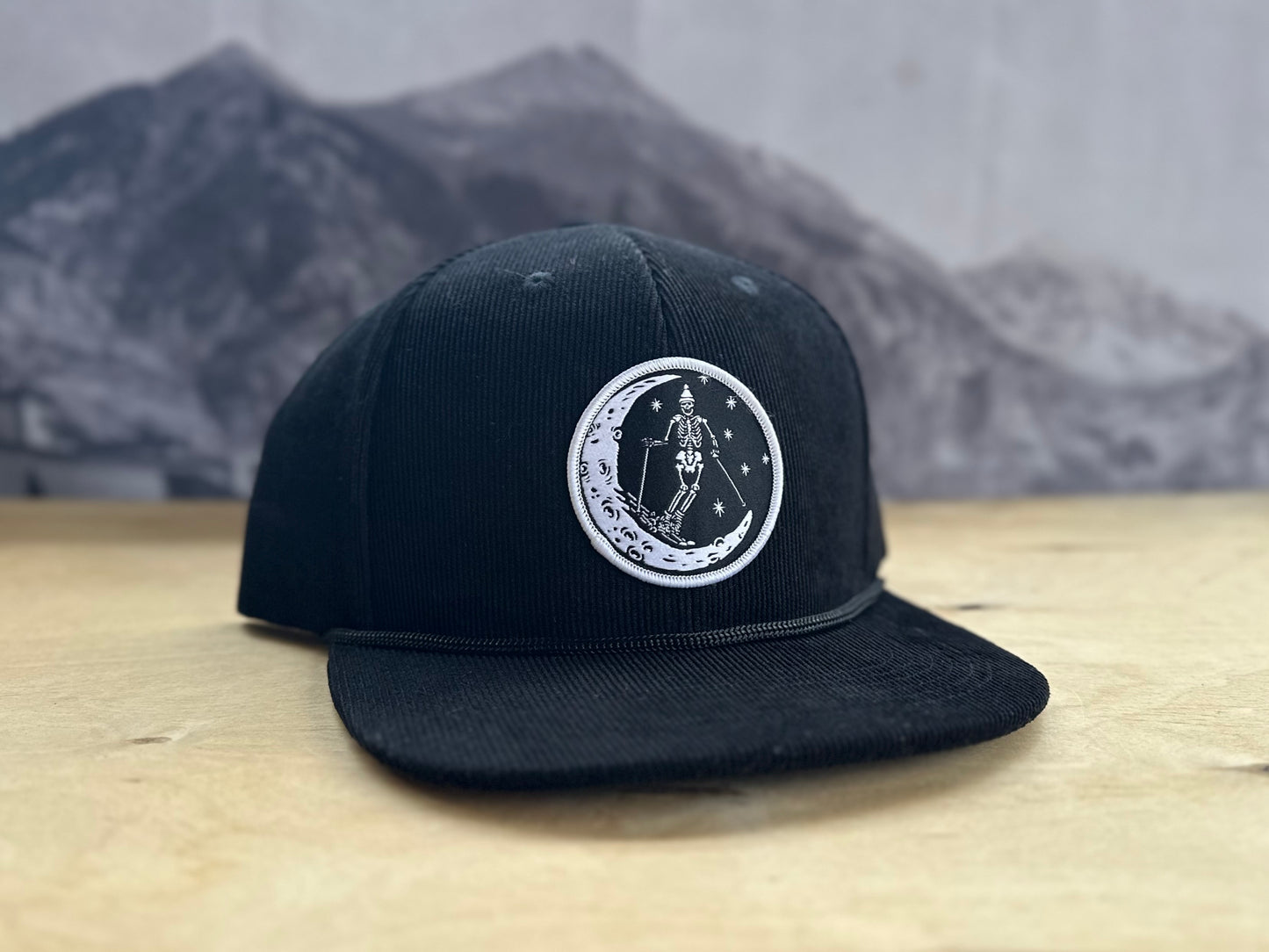 Ski Moon Corduroy Hat - Black