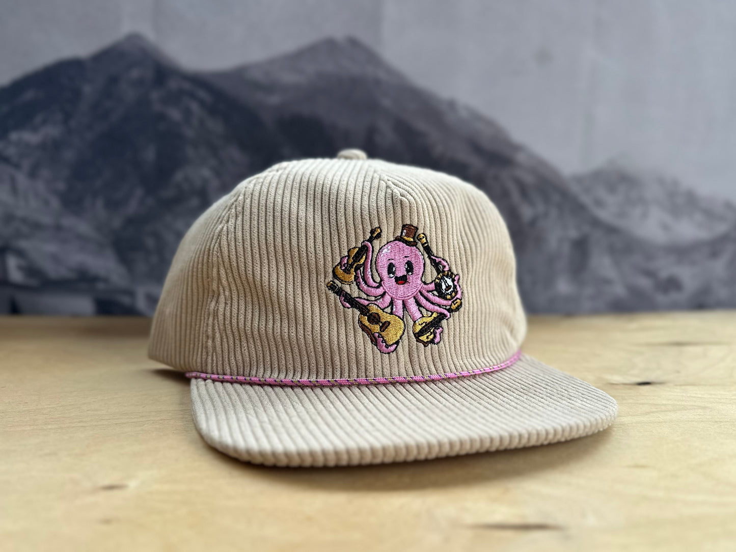 Octopus String Band Corduroy Hat - Ivory