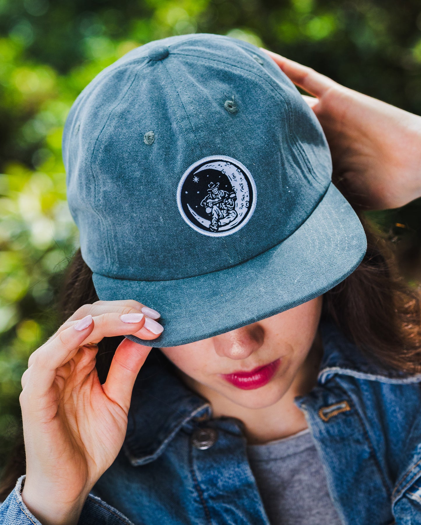 Cowboy Moon Washed Cotton Hat - Coal