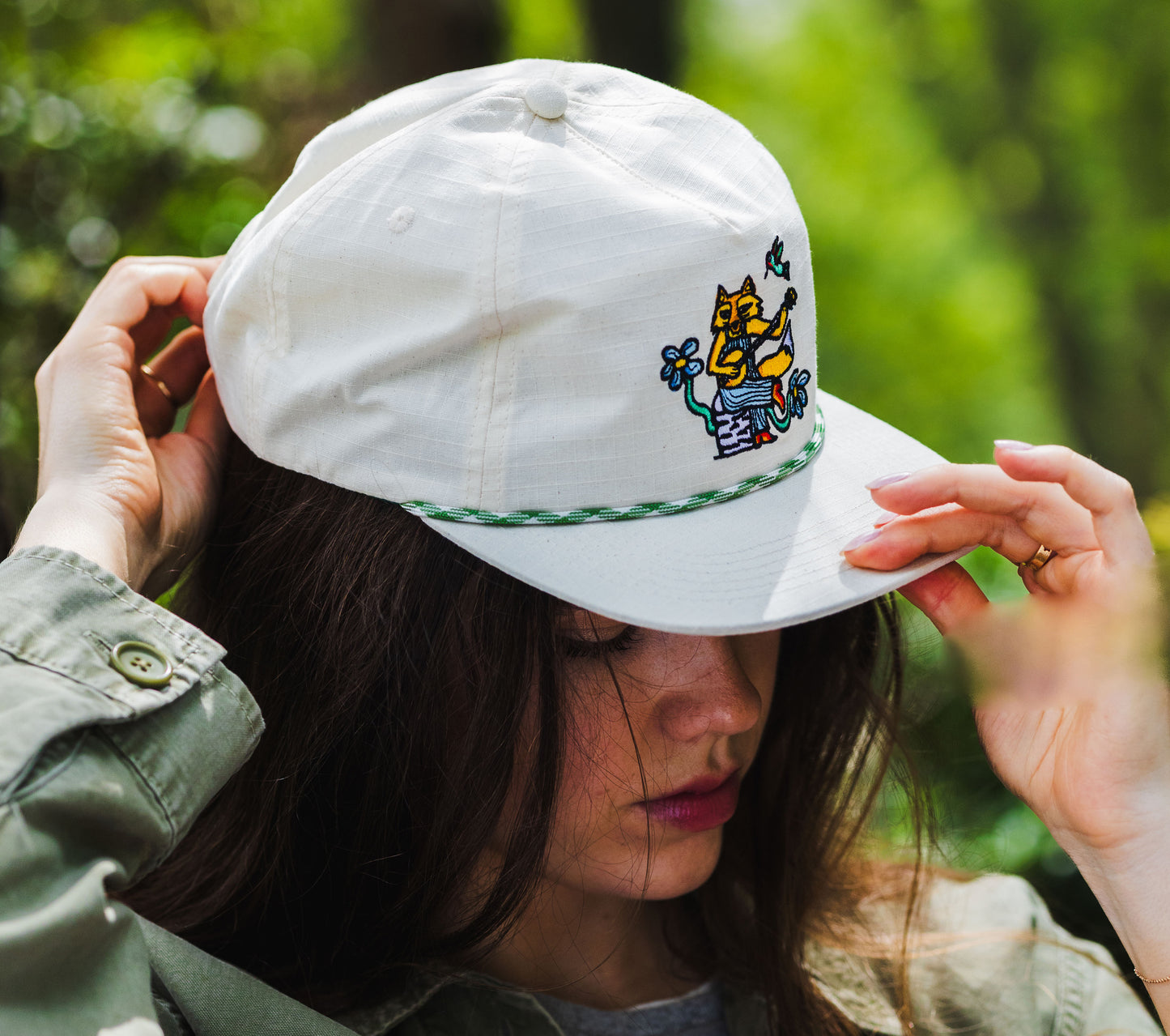 Banjo Fox Ripstop Cotton Hat - White