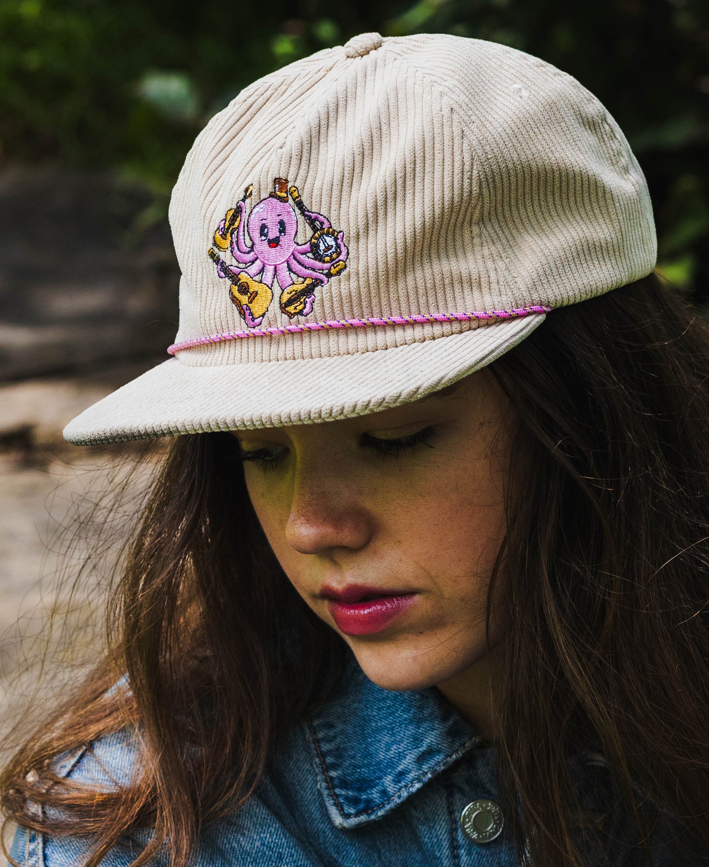 Octopus String Band Corduroy Hat - Ivory