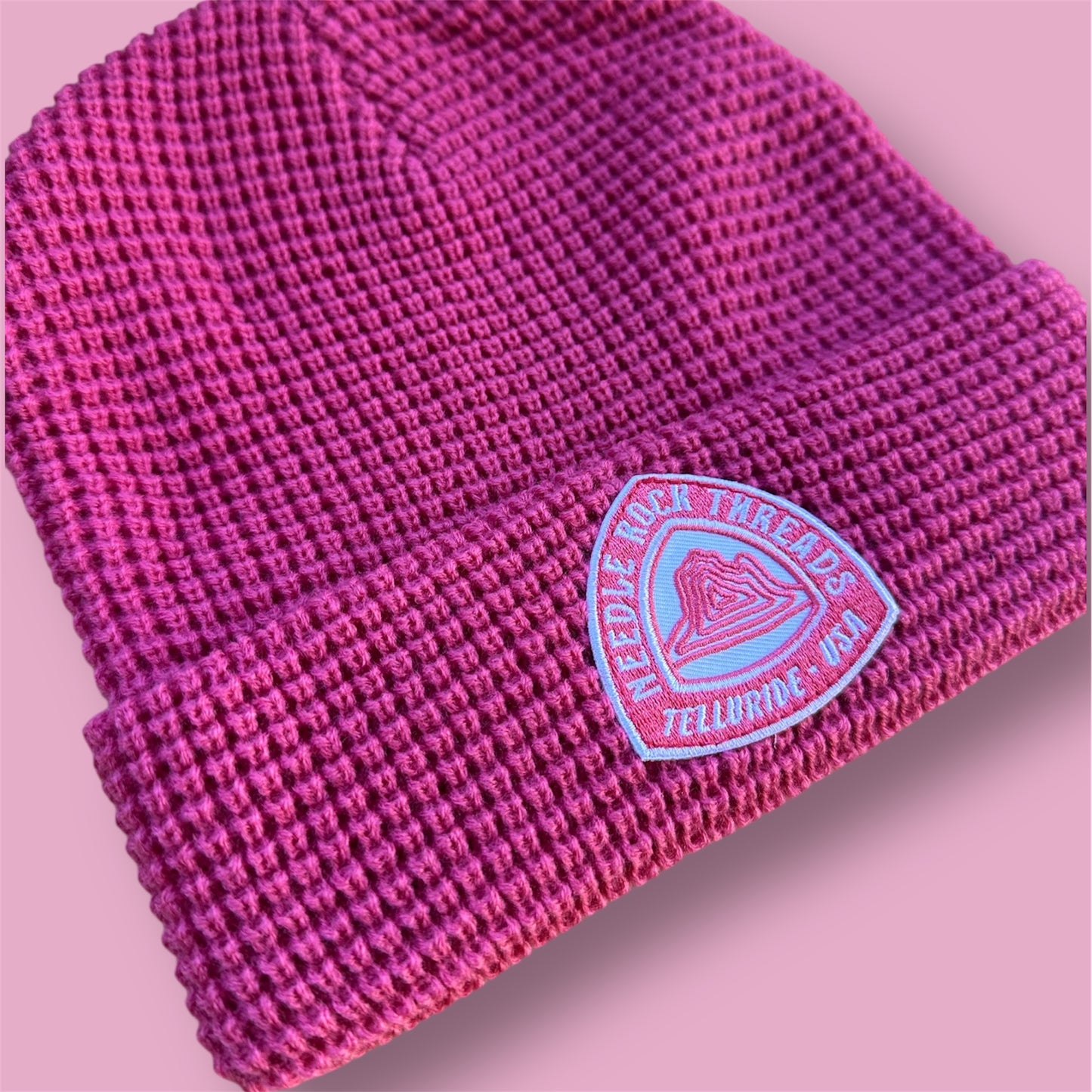 Needle Rock Threads Beanie Hat- Mauve Pink