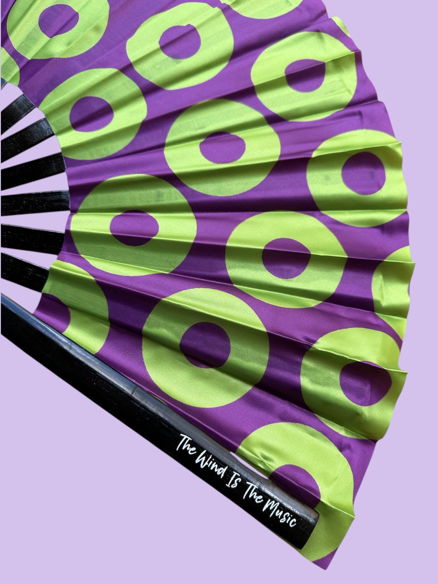 Donut Hand Fan Large - Purple Green