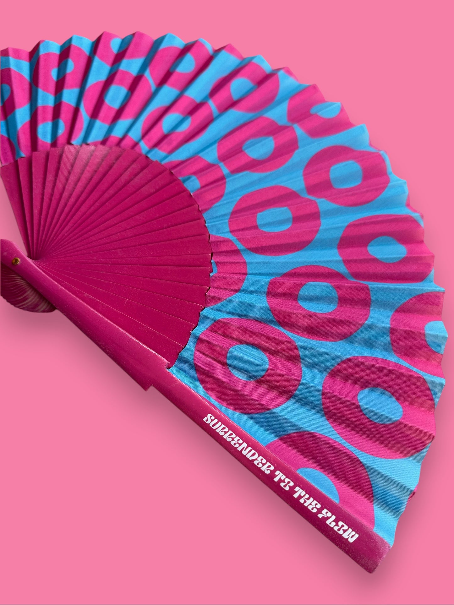 Donut Hand Fan - Pink Blue