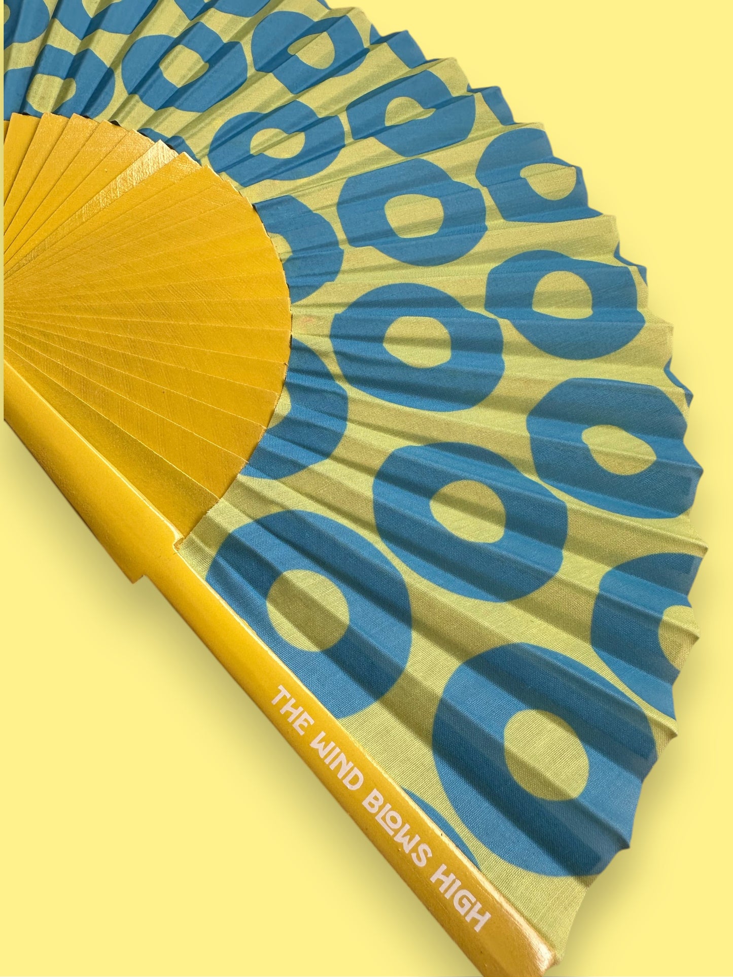 Donut Hand Fan - Yellow Blue