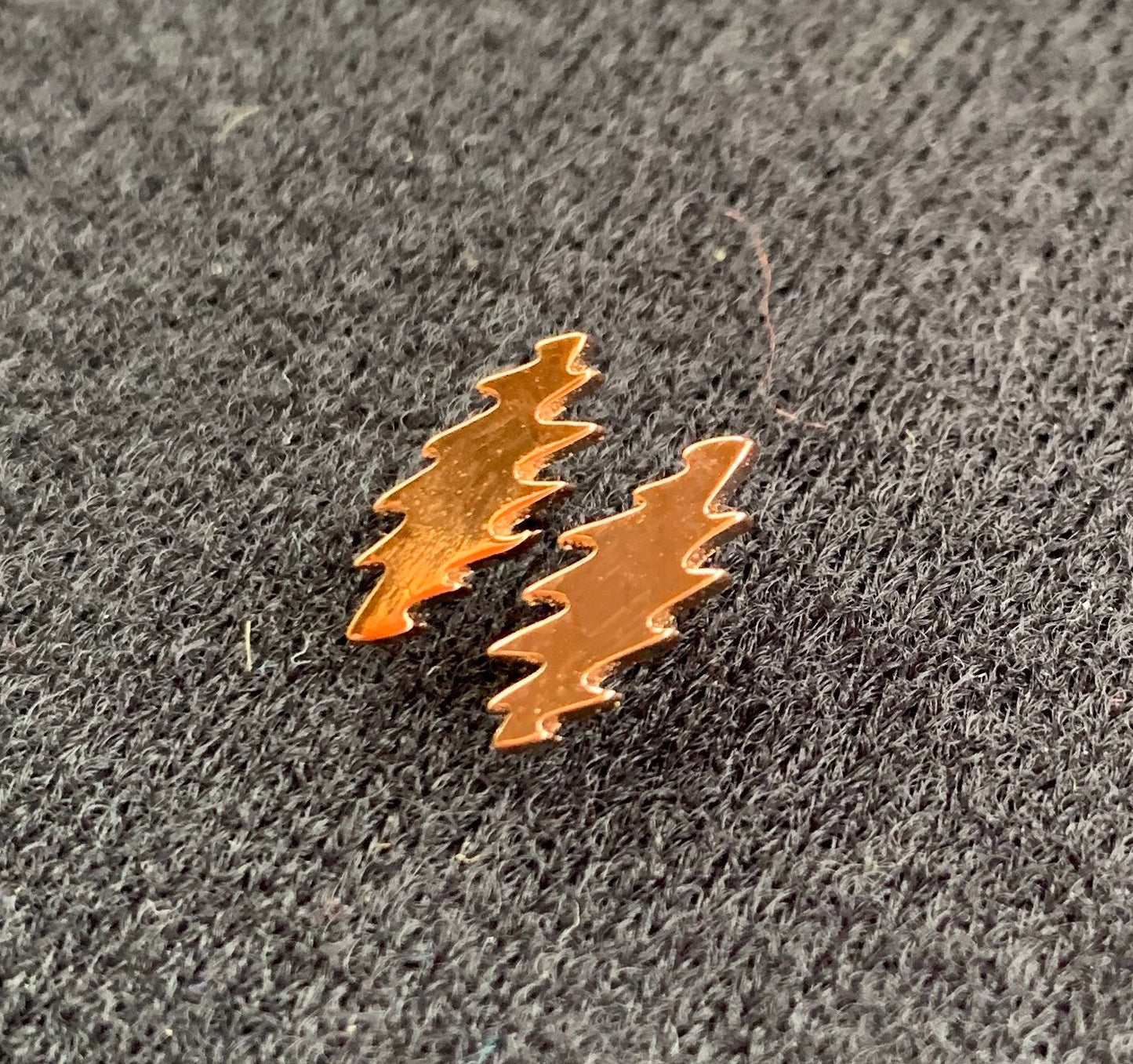 Rose Gold Bolt Stud Earrings