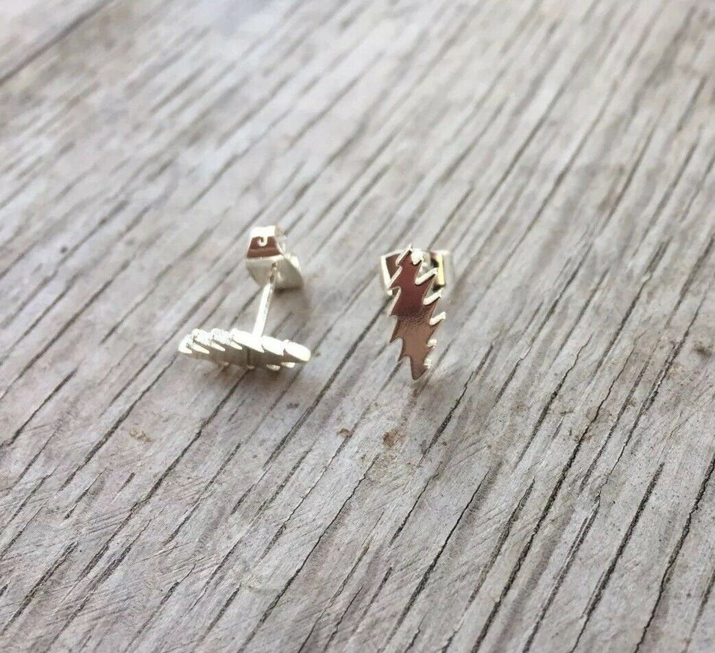 Silver Bolt Stud Earrings