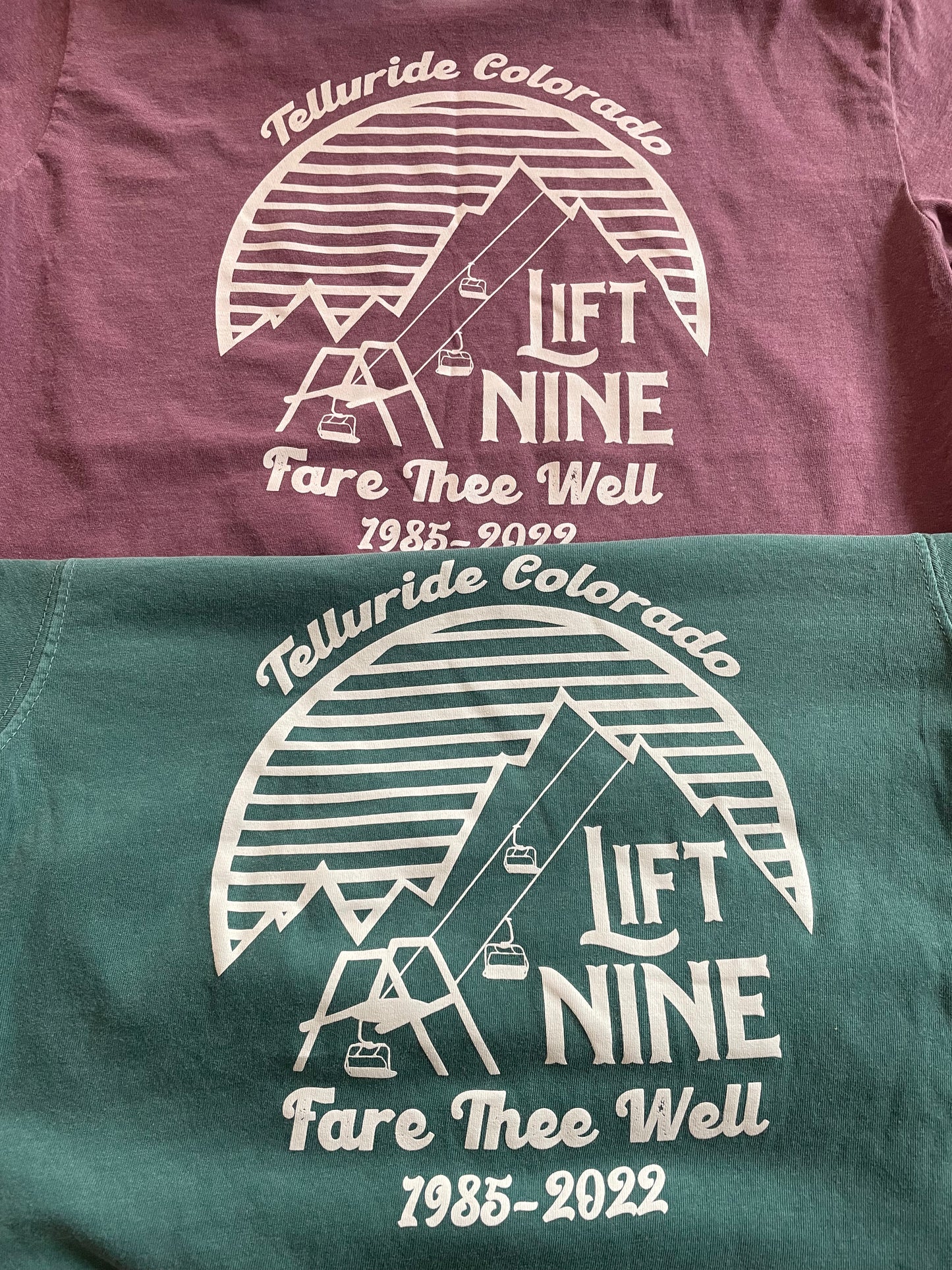 Telluride Colorado Ski Lift 9 Shirt Red