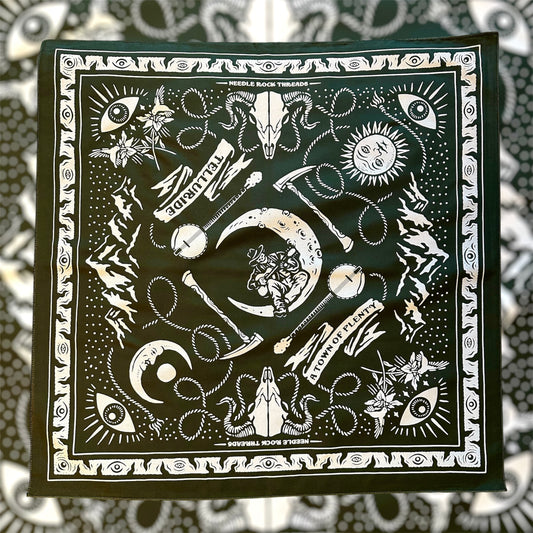 Telluride Cowboy Moon Bandana - Olive