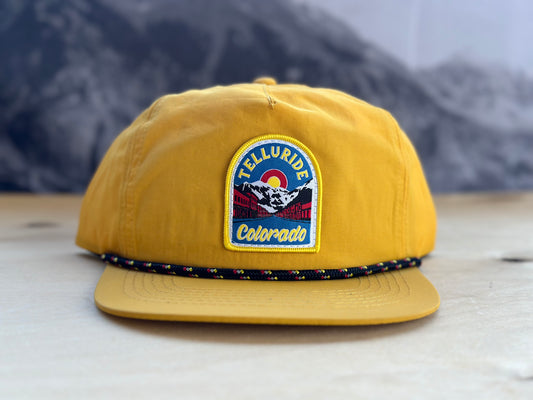 Telluride Colorado Nylon Hat- Mustard Yellow