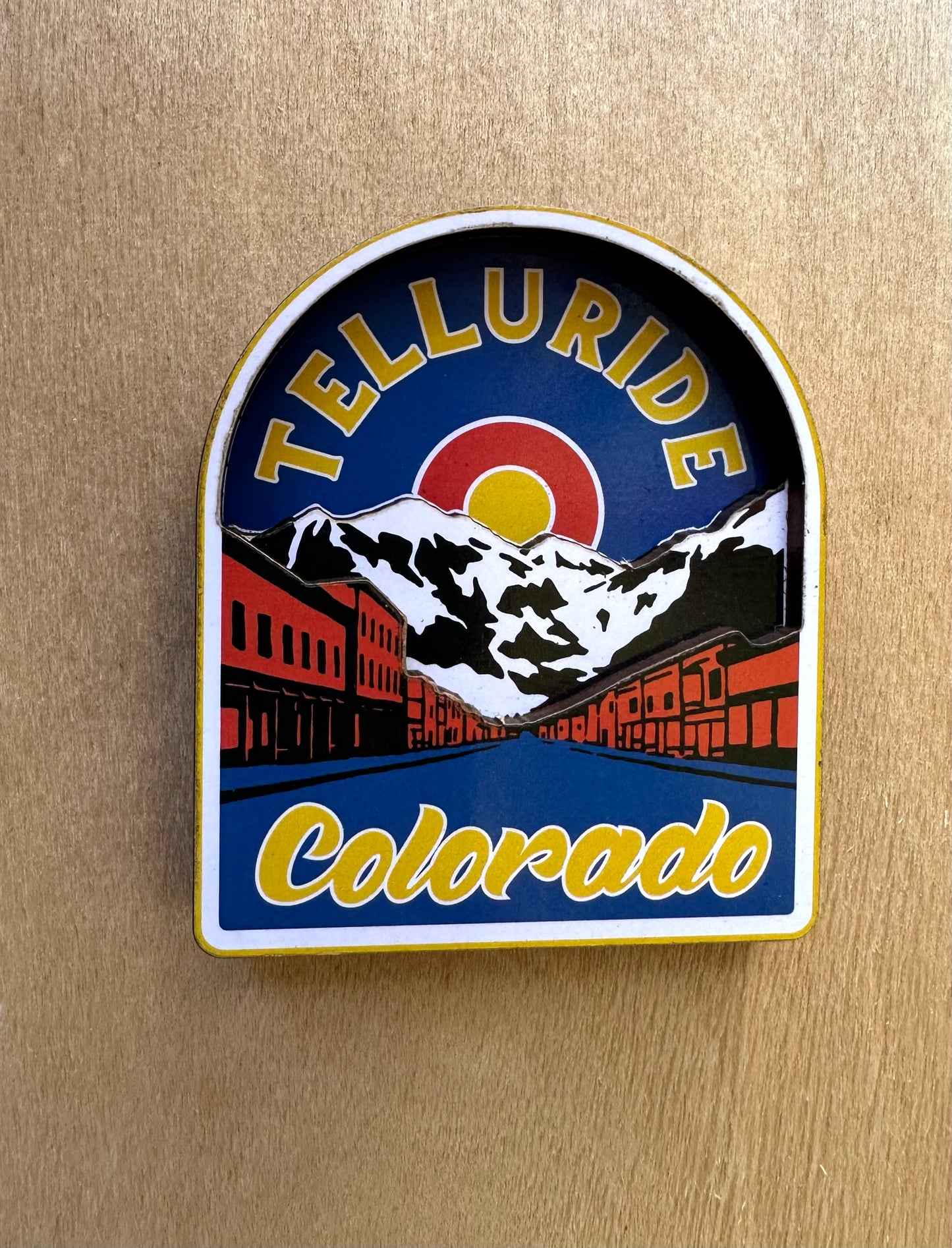 Telluride Colorado Wood Fridge Magnet