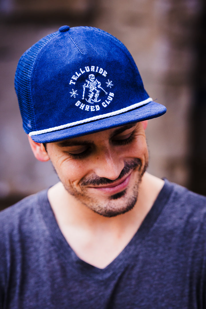 Telluride Shred Club Corduroy Mesh Hat - Navy Blue