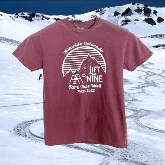 Telluride Colorado Ski Lift 9 Shirt Red