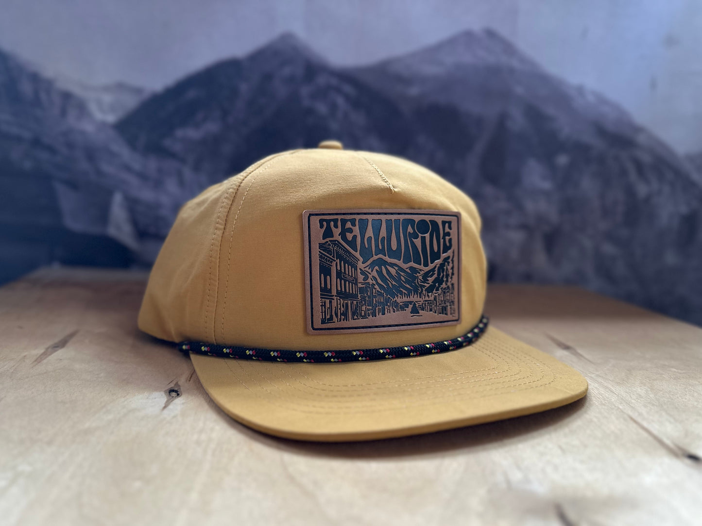 Telluride Leather Sky Nylon Hat Large - Mustard Yellow