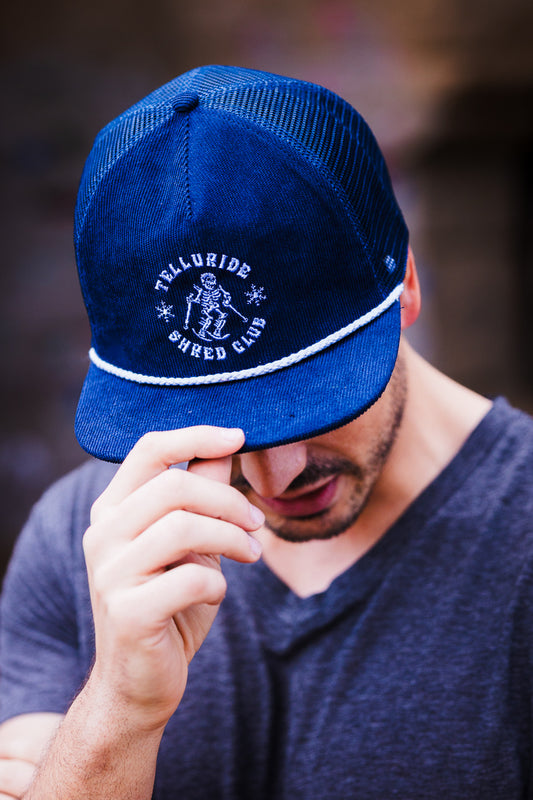 Telluride Shred Club Corduroy Mesh Hat - Navy Blue