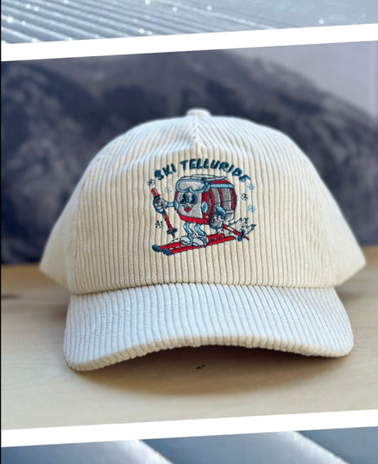 Ski Telluride Corduroy Gondola Hat- White