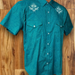 Bluegrass Topography Pearl Snap Shirt Green