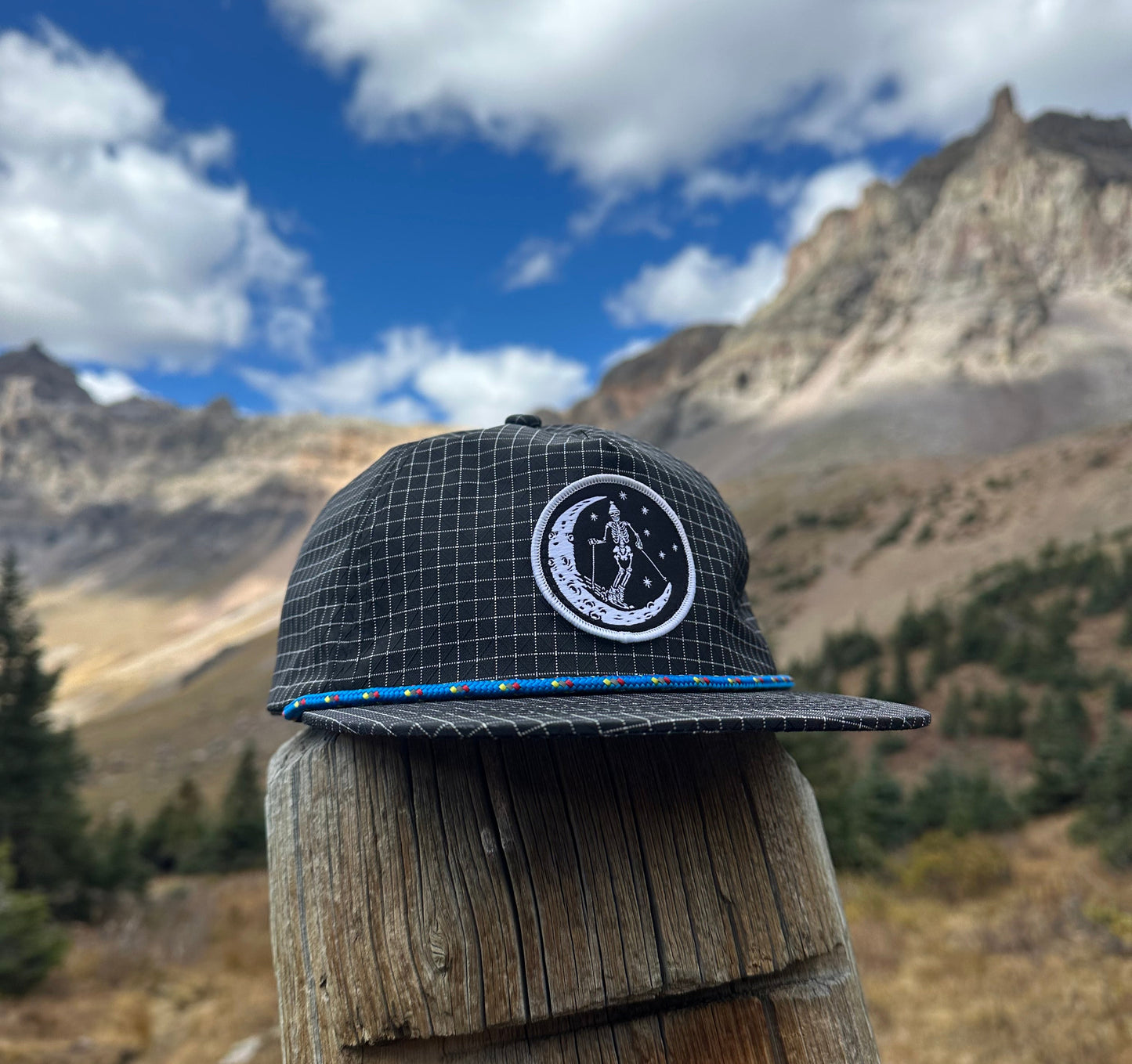 Ski Moon Nylon Grid Hat - Black