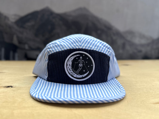 Ski Moon Seersuck Camp Hat