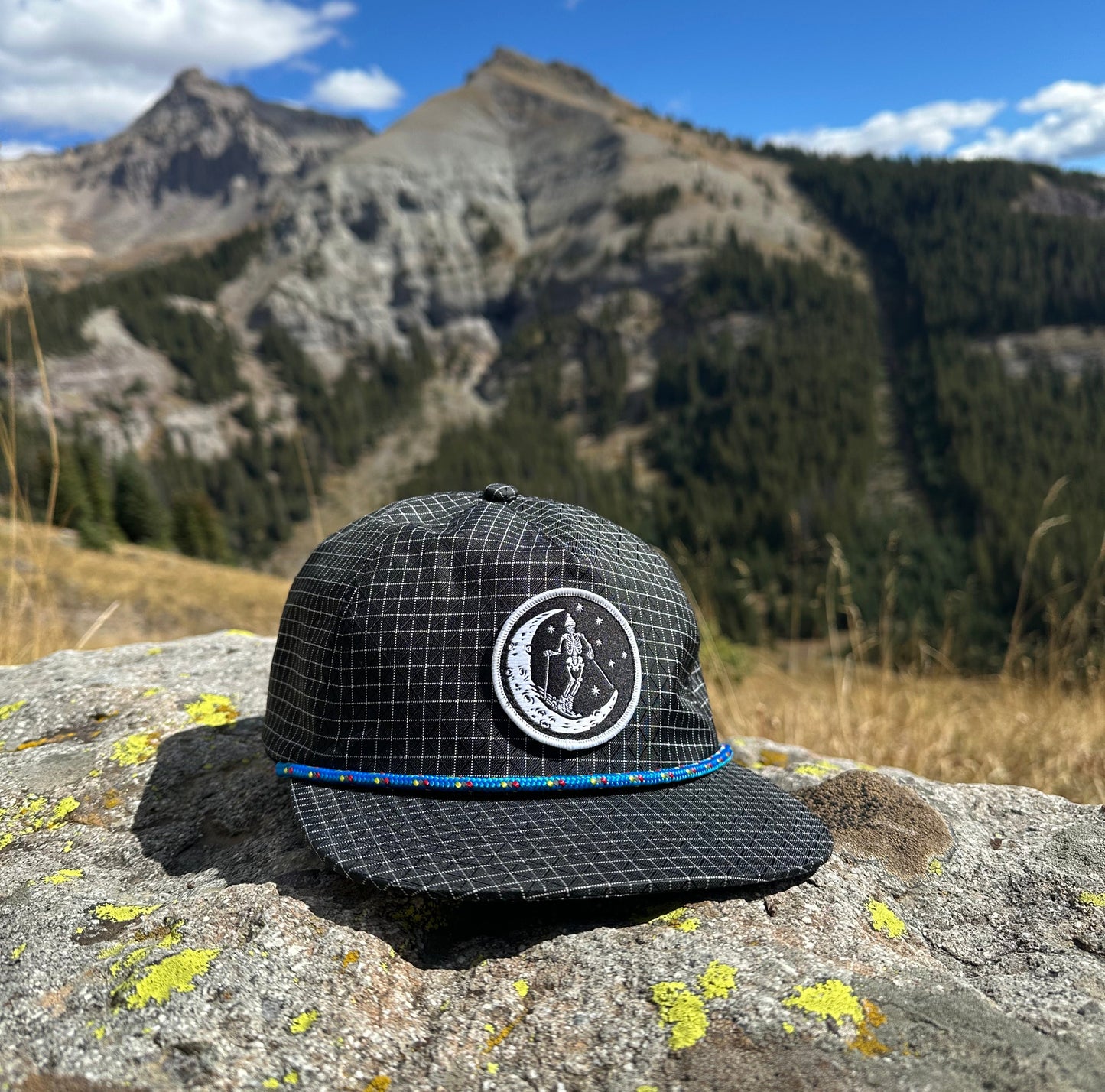 Ski Moon Nylon Grid Hat - Black