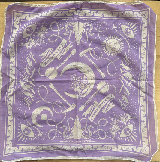 Telluride Cowboy Moon Bandana - Purple