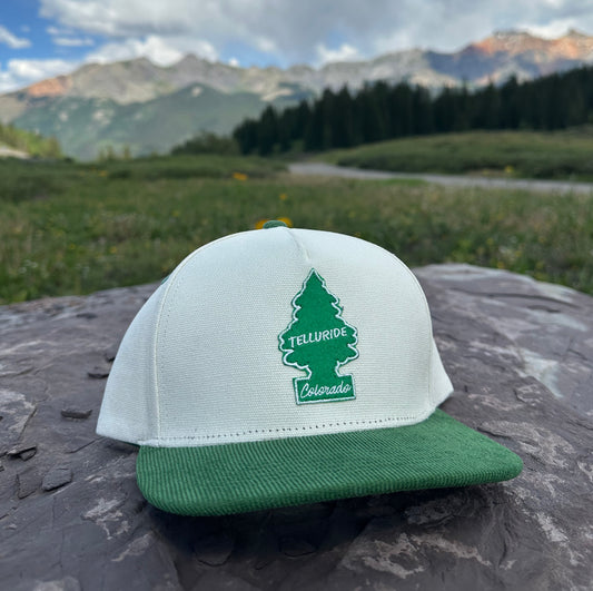 Telluride Happy Tree Canvas Hat - White/Green
