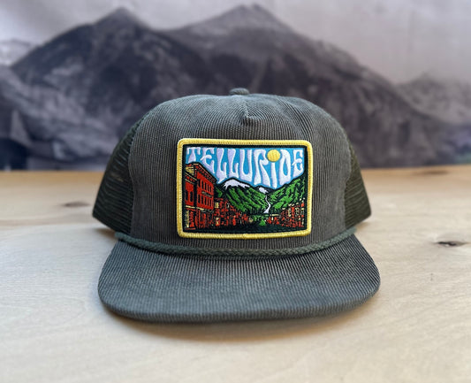 Telluride Sky Green Corduroy Mesh Hat