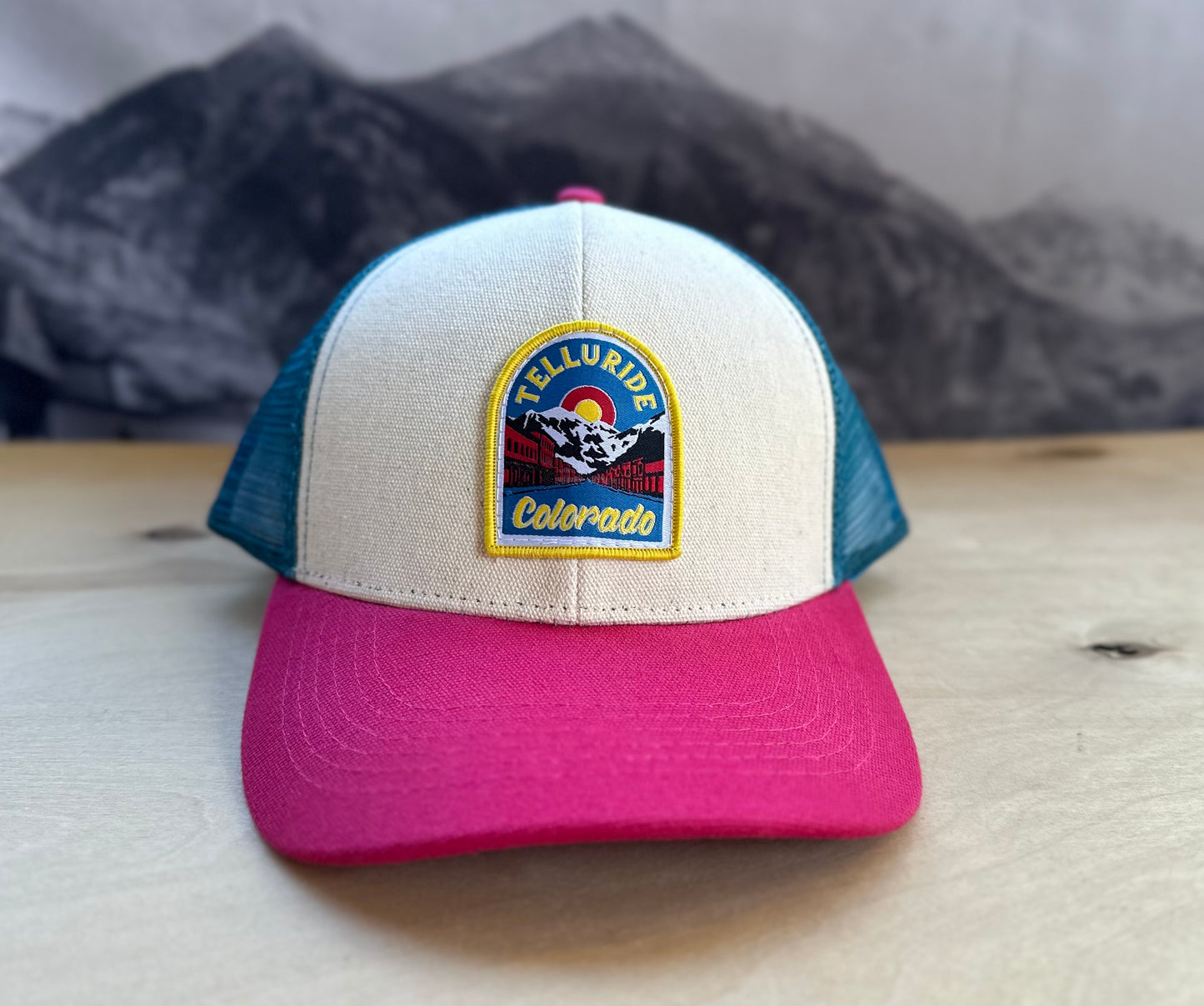 Telluride Town Red White Blue Trucker Hat