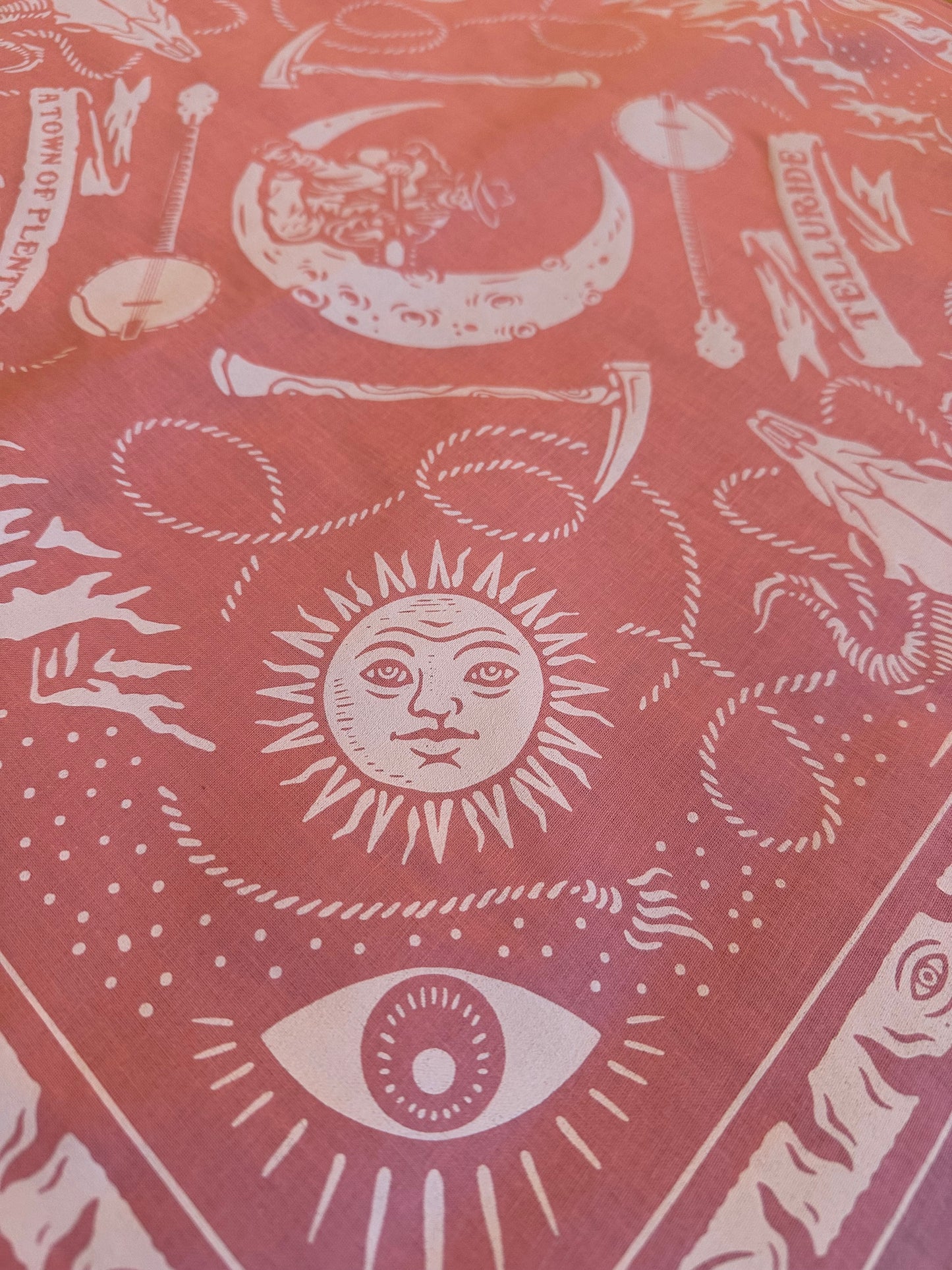 Telluride Cowboy Moon Bandana - Pink