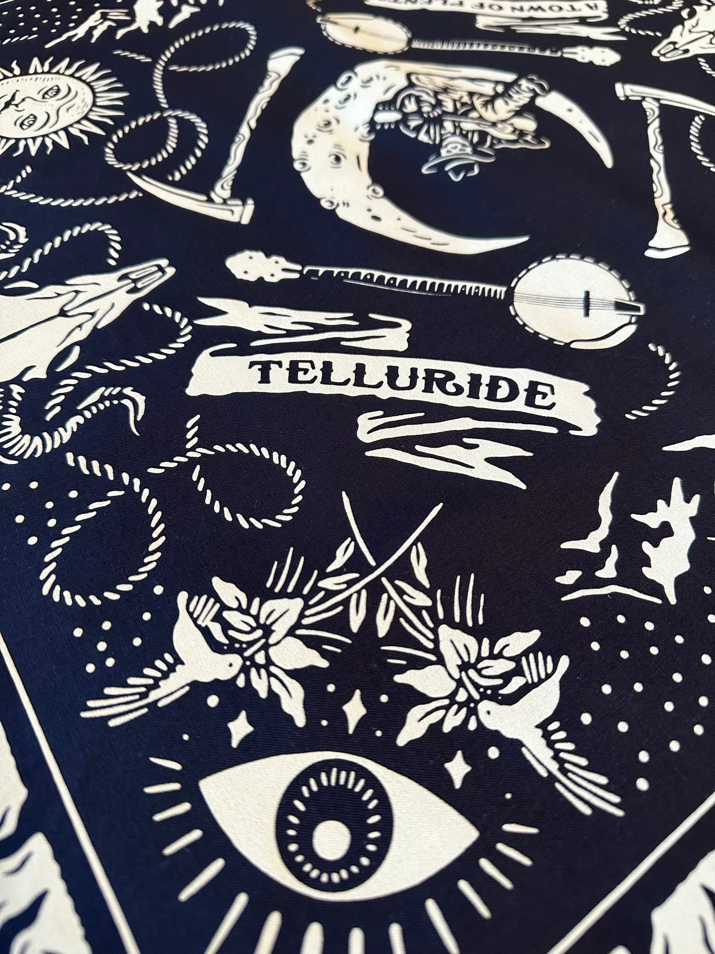 Telluride Cowboy Moon Bandana - Navy