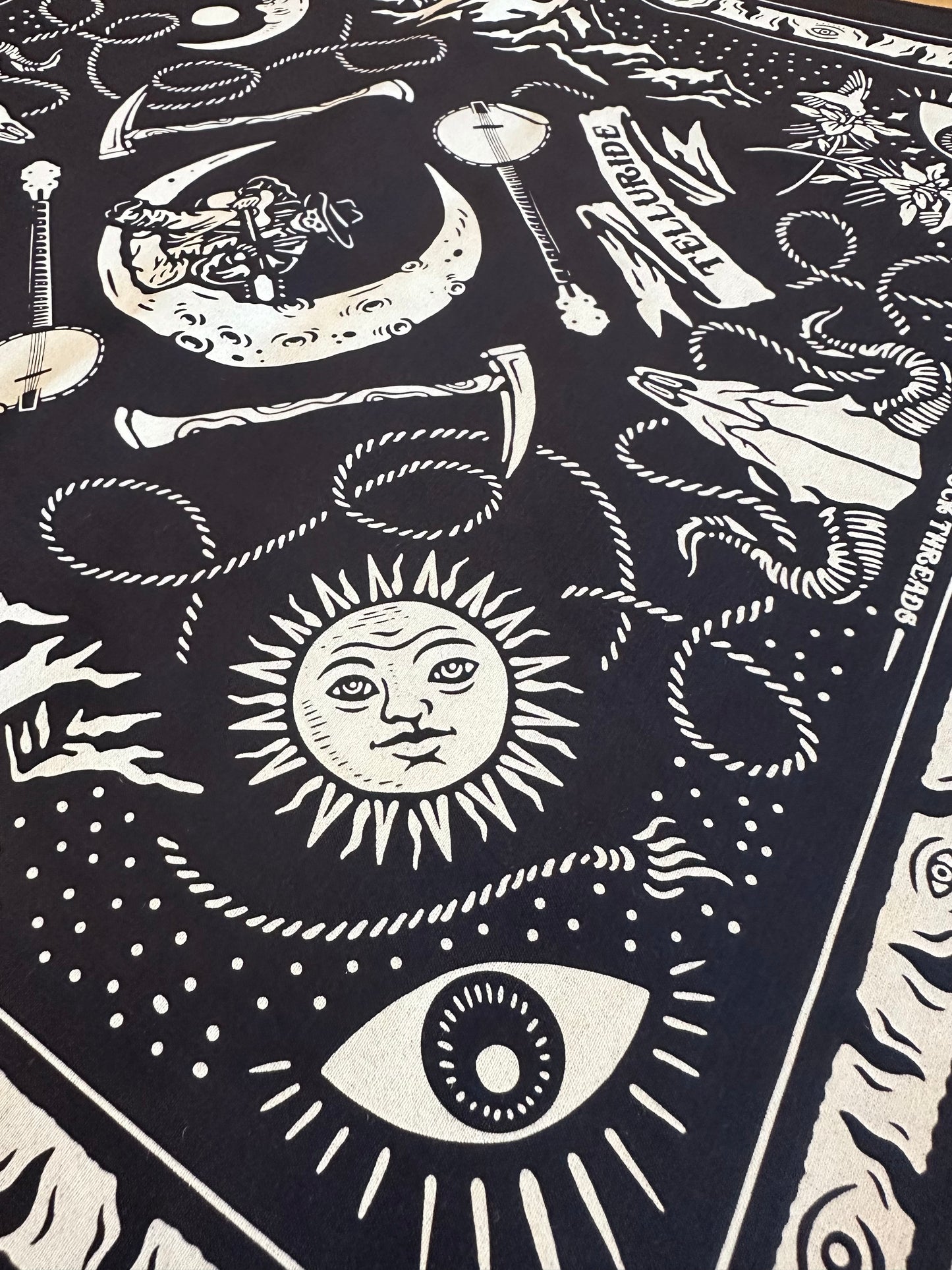 Telluride Cowboy Moon Bandana - Navy