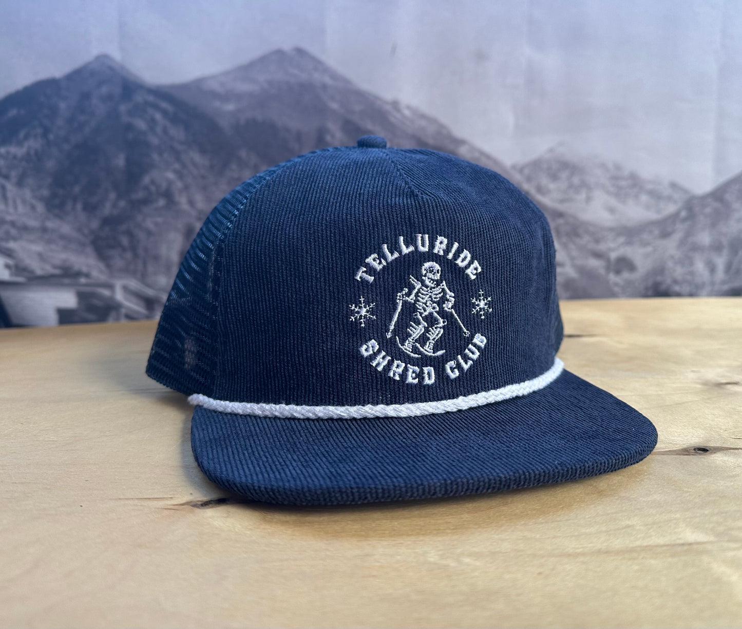 Telluride Shred Club Corduroy Mesh Hat - Navy Blue
