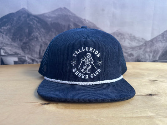 Telluride Shred Club Corduroy Mesh Hat - Navy Blue