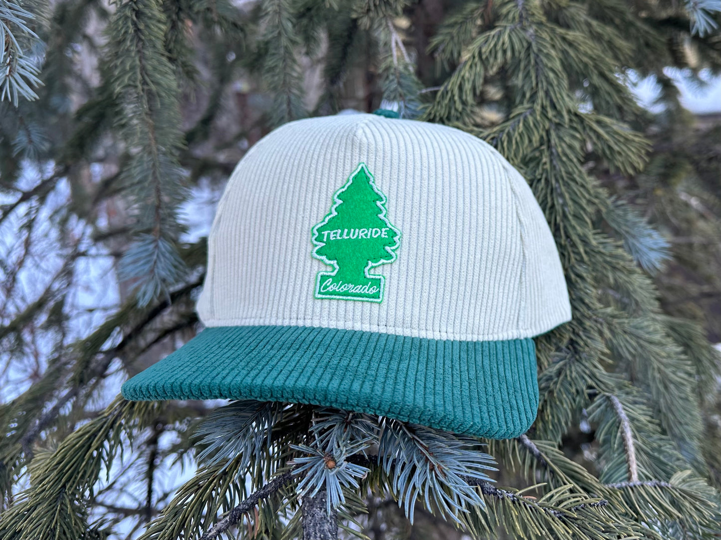 Telluride Tree Corduroy Hat - White/Green