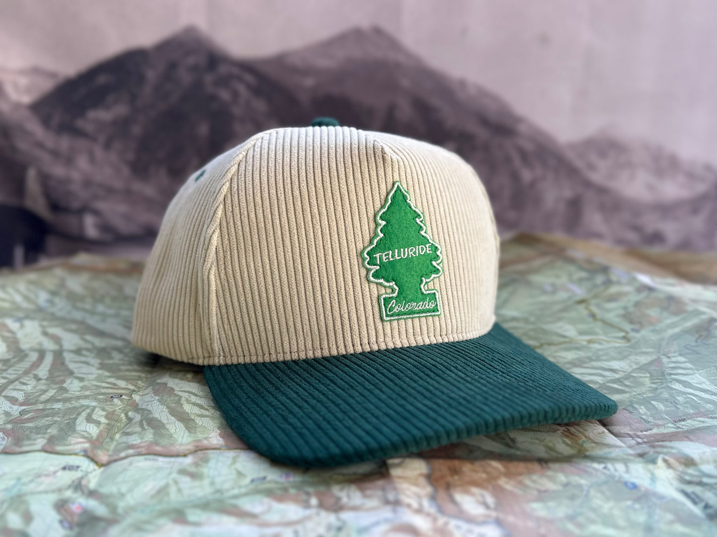Telluride Tree Corduroy Hat - White/Green