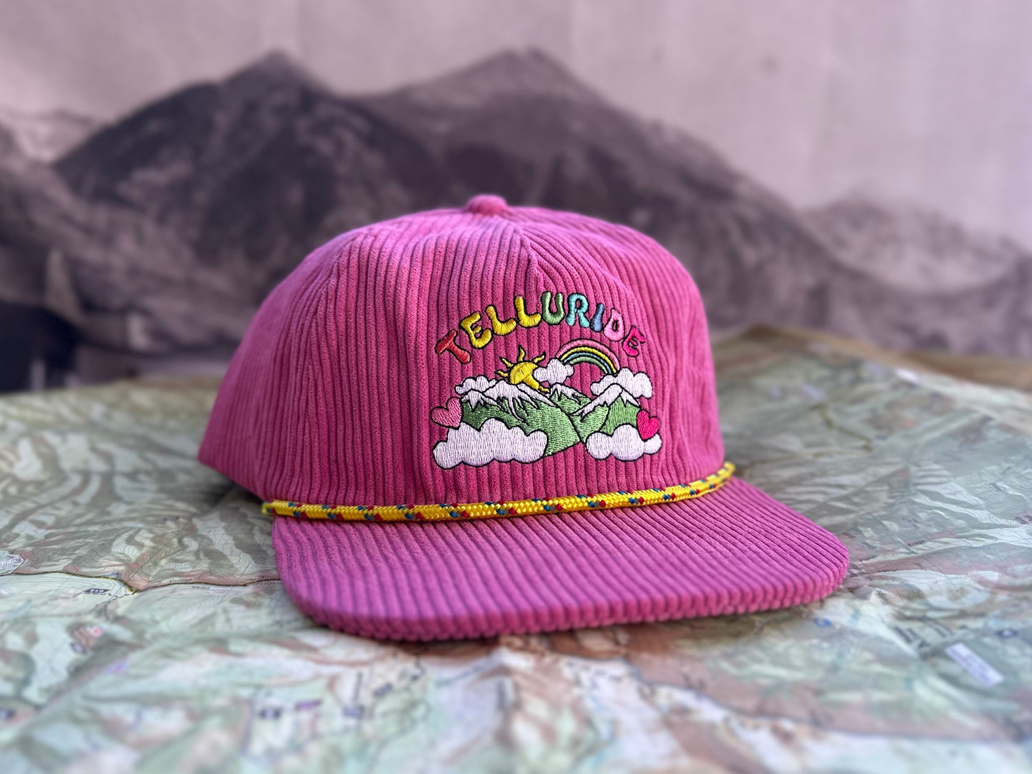 Telluride Rainbow Corduroy Hat - Pink