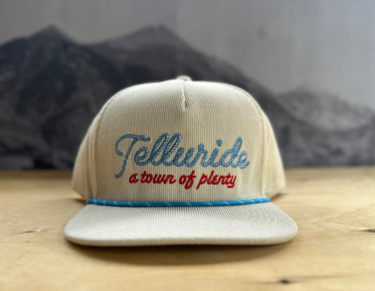 Telluride of Plenty Corduroy High Crown Hat- White