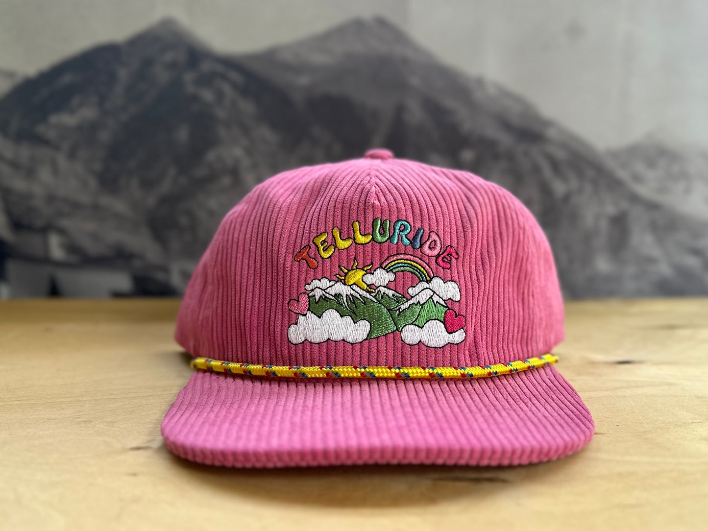 Telluride Rainbow Corduroy Hat - Pink