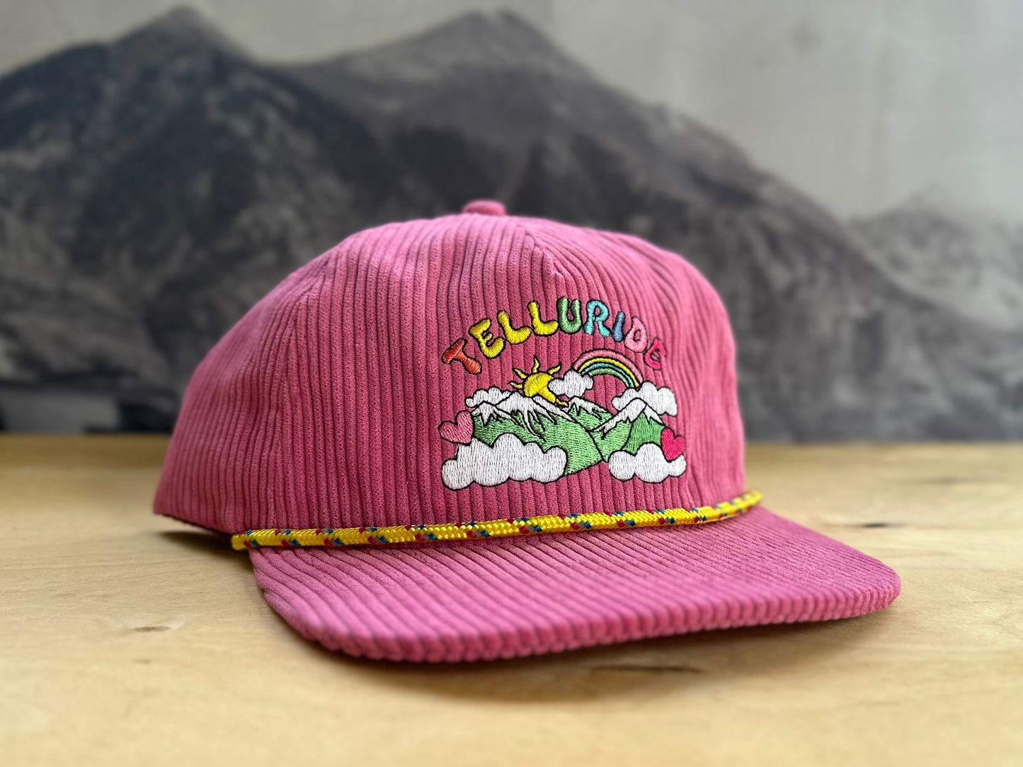 Telluride Rainbow Corduroy Hat - Pink