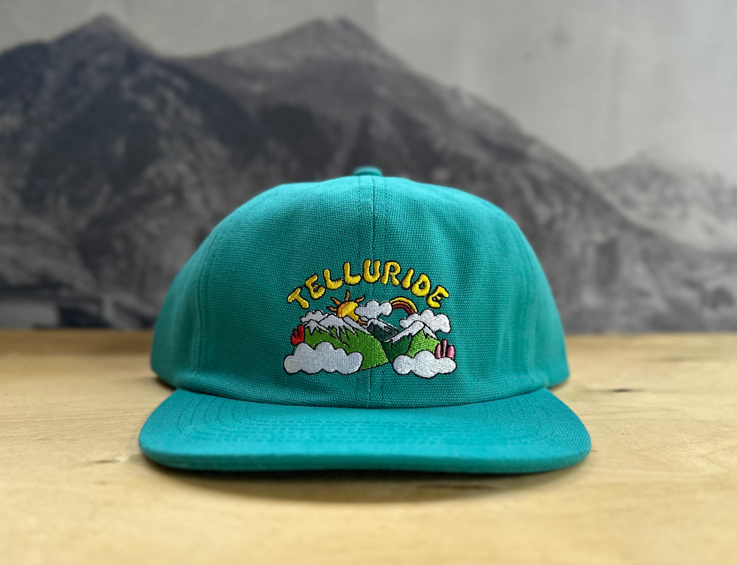 Telluride Rainbow Canvas Ball Hat - Teal