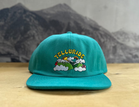 Telluride Rainbow Canvas Ball Hat - Teal