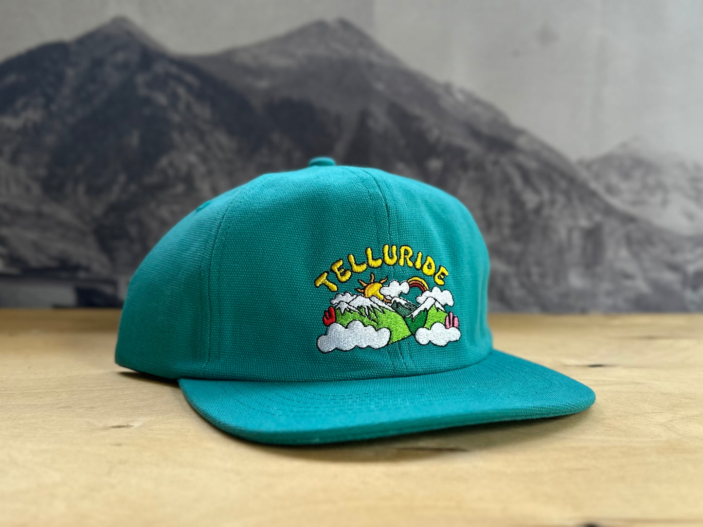 Telluride Rainbow Canvas Ball Hat - Teal