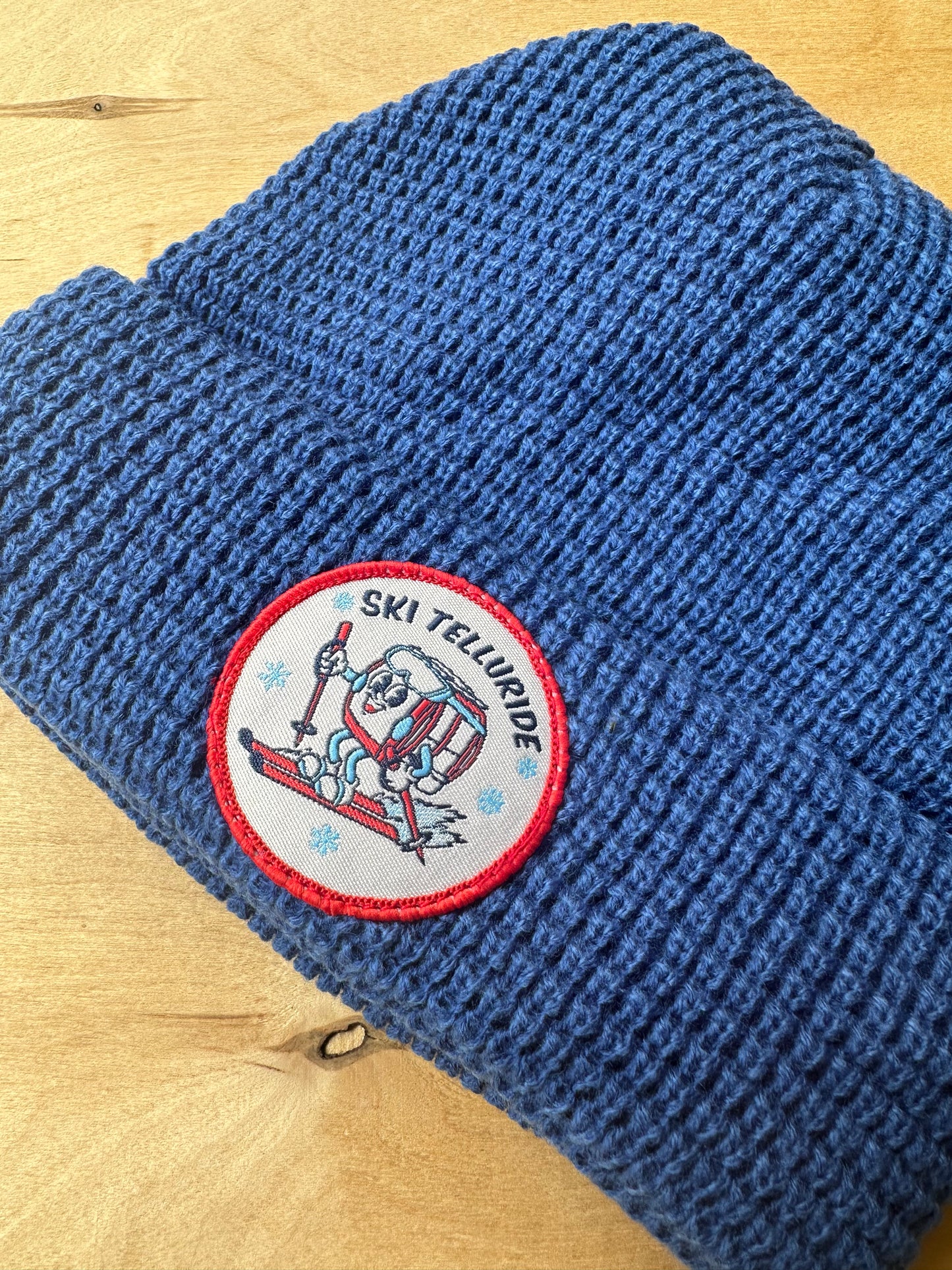 Telluride Gondola Waffle Beanie Hat- Blue